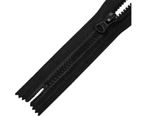 Молния трактор неразъемная № 5 Черная 25 см.