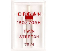 Игла ORGAN двойная Супер стрейч для бытовых швейных машин № 75/4