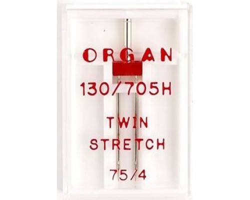 Игла ORGAN двойная Супер стрейч для бытовых швейных машин № 75/4