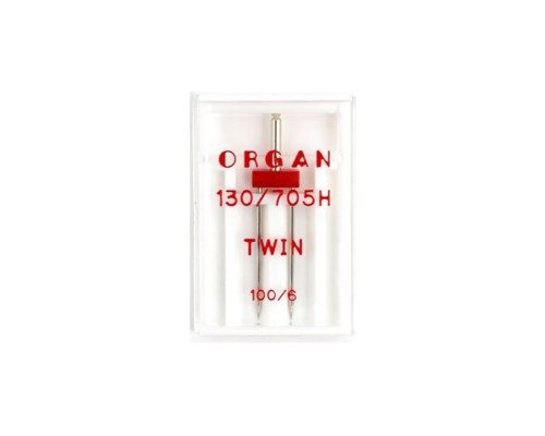 Иглы ORGAN двойные для бытовых швейных машин № 100/6
